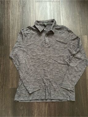 Robert Barakett Charcoal Heather Long-Sleeve Polo